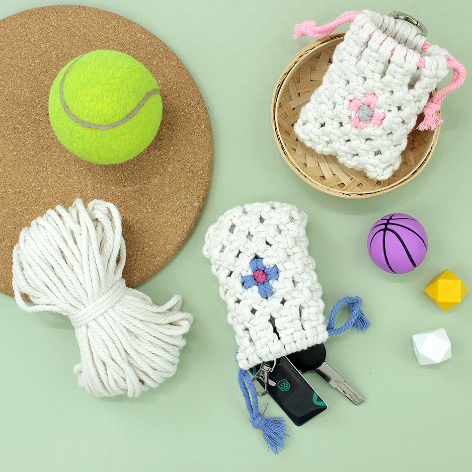 Earphones - Zestaw DIY do robienia makramowej saszetki