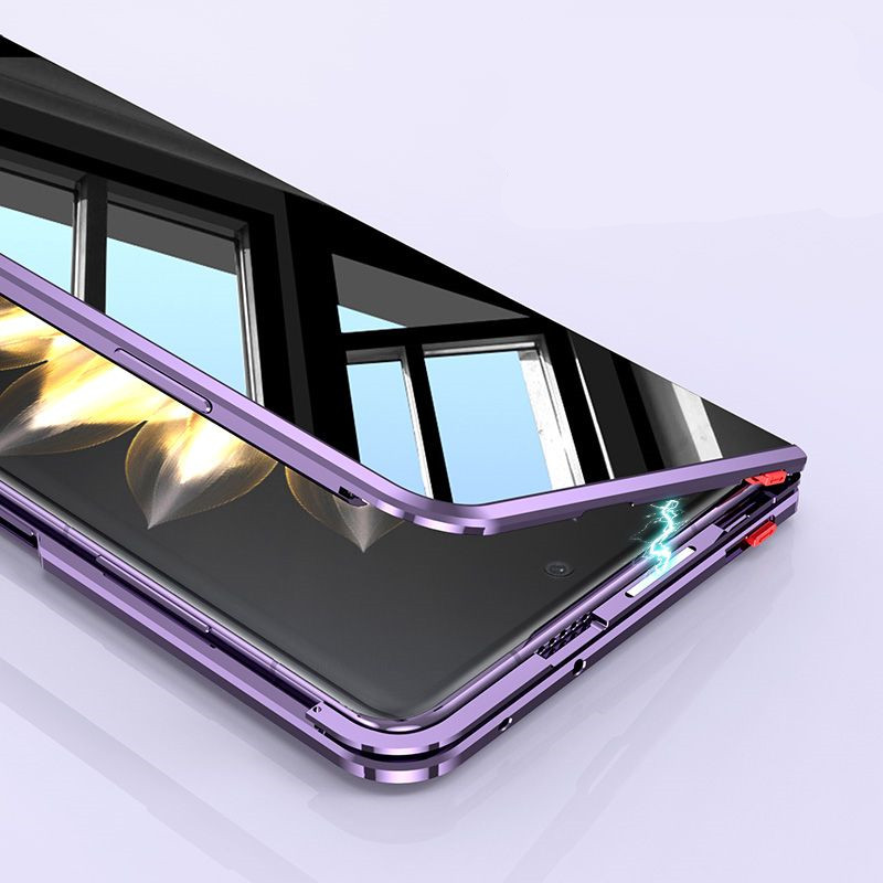 Metal Bumper Aluminum Frame Case - Etui Honor Magic V2 MagicV2 Anti-Spy