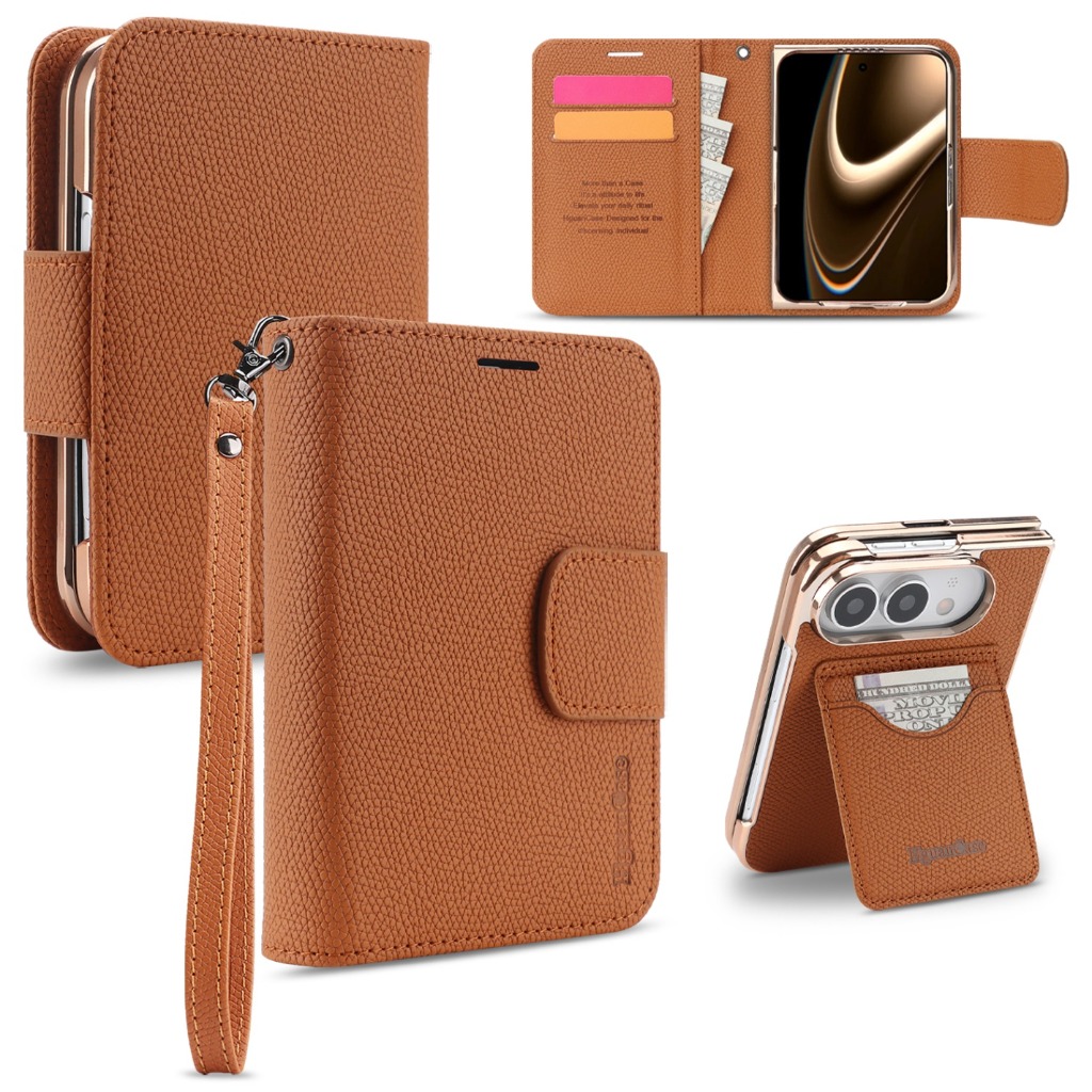 Leather Wallet Card Holder Phone Cover - Etui na telefon 2w1 z odpinanym
