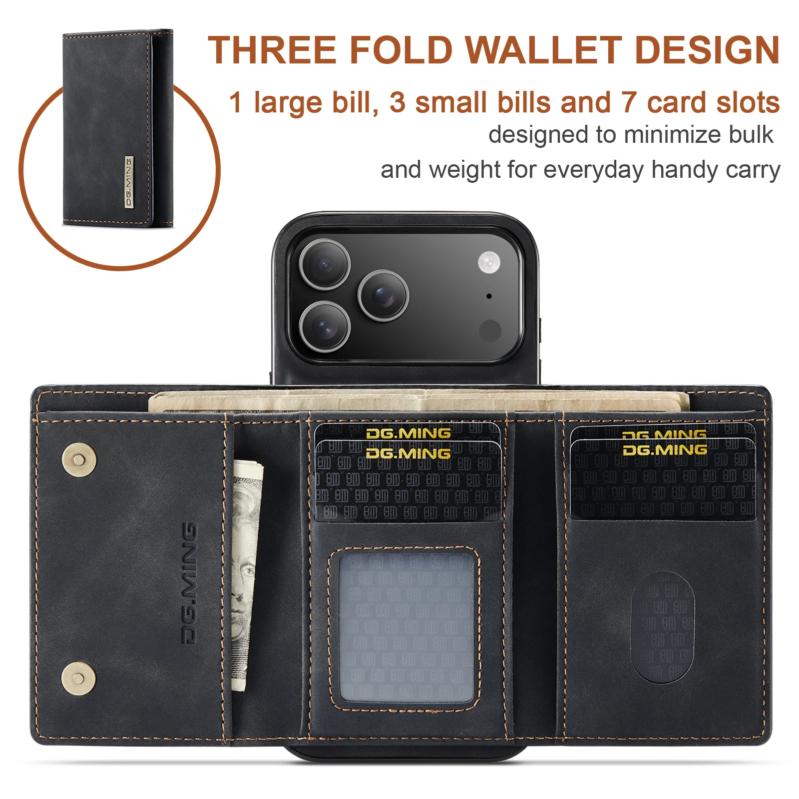 Etui na telefon New IPhone 17  – Leather Wallet Card Holder Phone Cover recenzja i cena