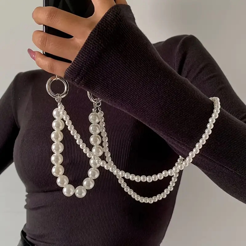 Podwójna perła tkane smycz na  – Crossbody Lanyard Neck Strap Case recenzja i cena